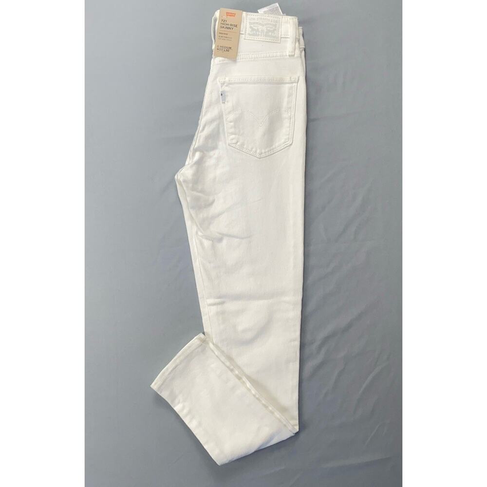 Levi's 721 High Rise Skinny Stretch Denim Jeans. White, Women's Size 0. NWT!